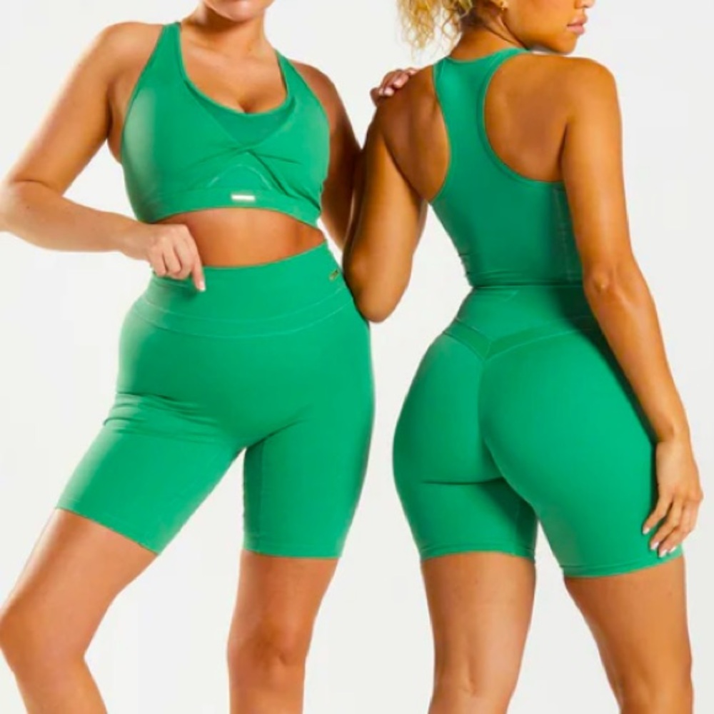 Gymshark x Whitney Simmons Palm Green Bike Shorts